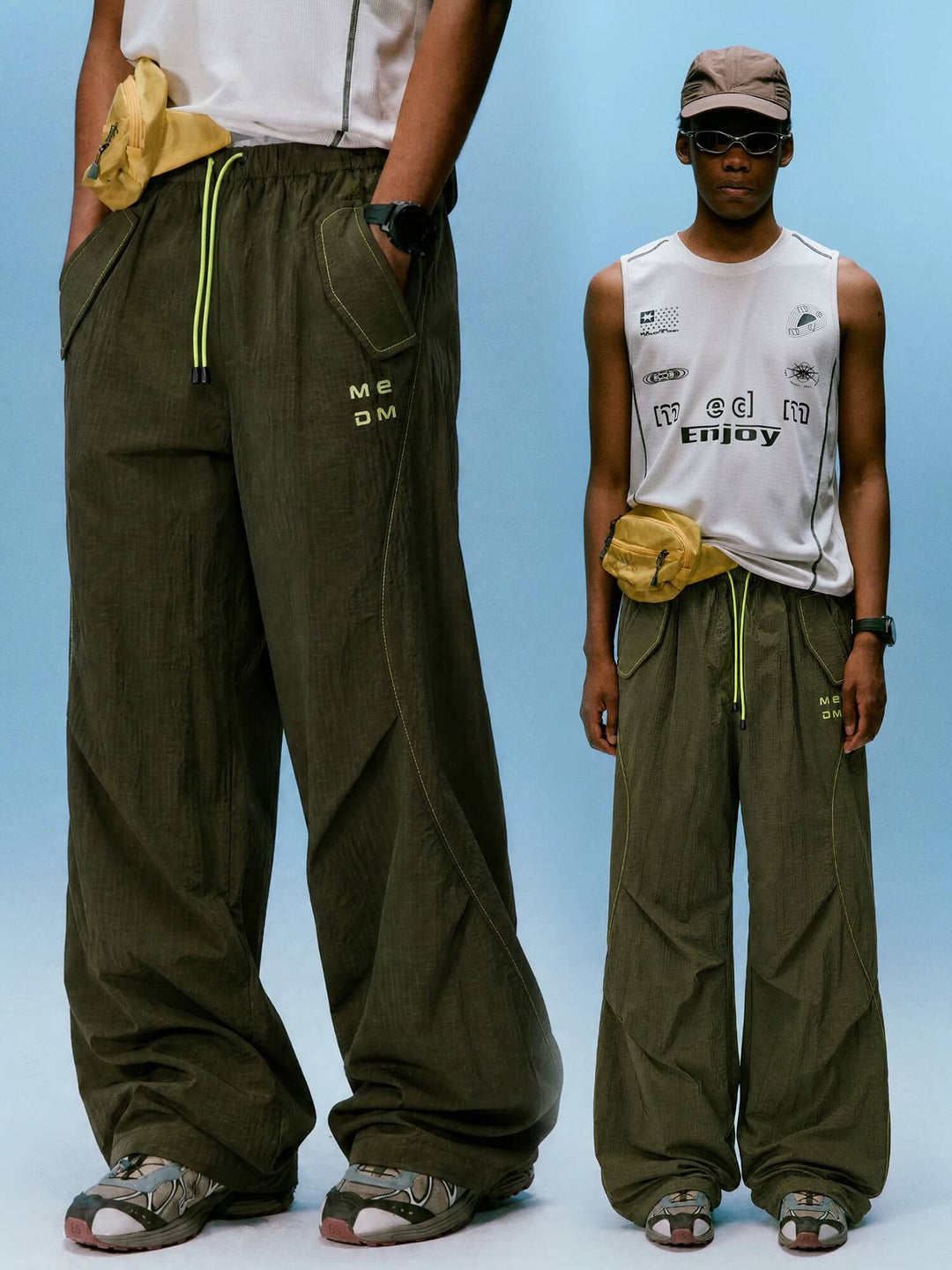 MEDM Contrast Stitch Lightweight Utility Track Pants | Face 3 Face