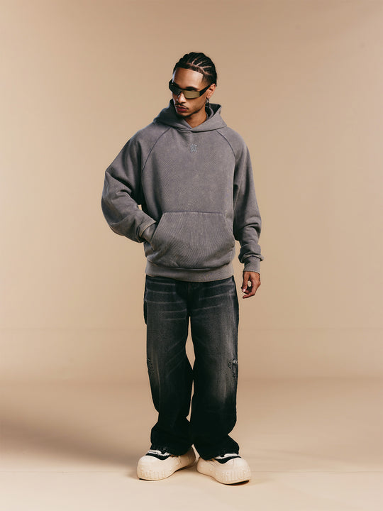 1807 Washed Fade Foam Print Hoodie | Face 3 Face