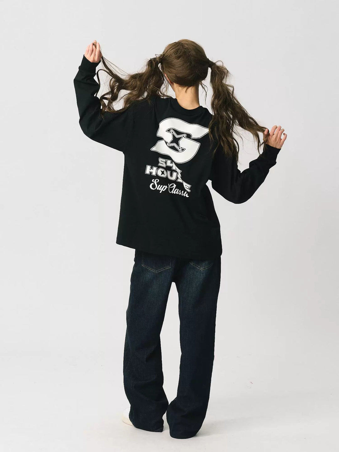 S45 S-Label Basic Logo Printed Long-Sleeve Tee | Face 3 Face