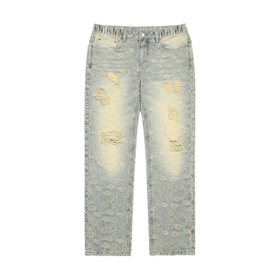 1807 Washed Paisley Hole Jeans | Face 3 Face