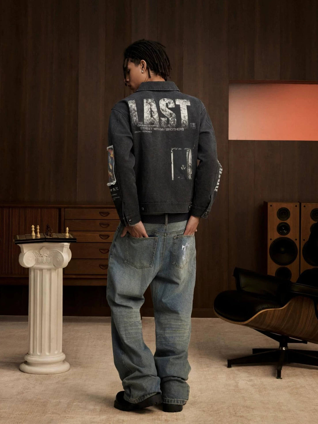 Small Town Kid Music Patch Washed Canvas Work Jacket | Face 3 Face