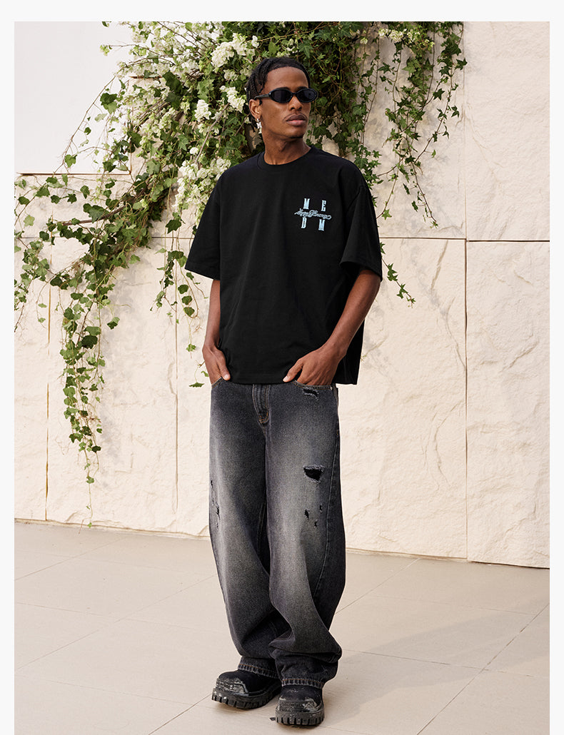 MEDM One Point 3D Fuzzy Embroidered Logo Tee | Face 3 Face