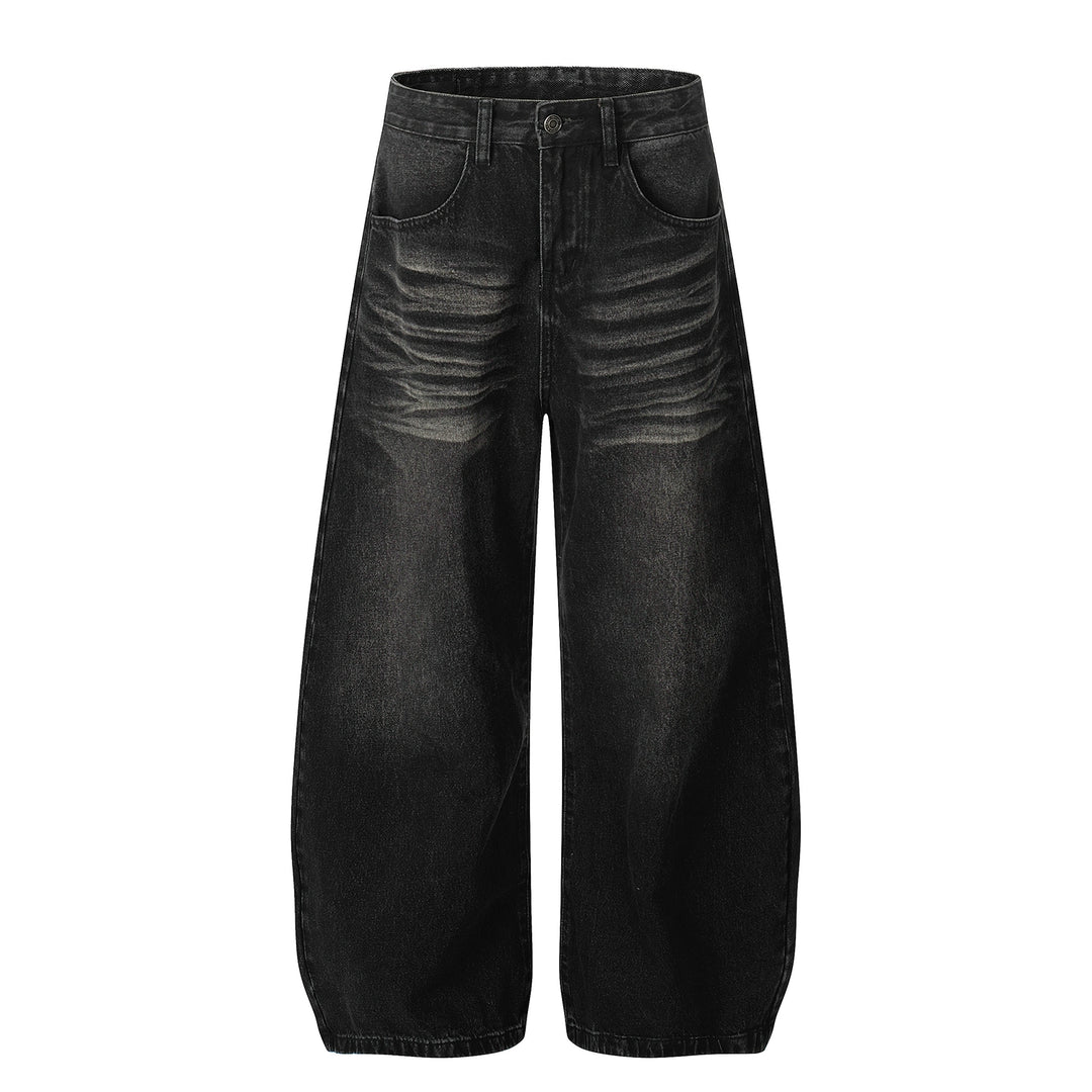 F3F Select Washed Cat Whisker Black Baggy Jeans | Face 3 Face
