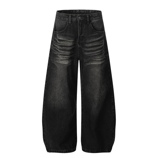 F3F Select Washed Cat Whisker Black Baggy Jeans | Face 3 Face