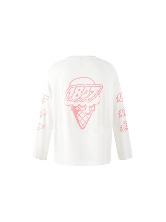 1807 Ice Cream Logo Printed Long Sleeve Tee | Face 3 Face
