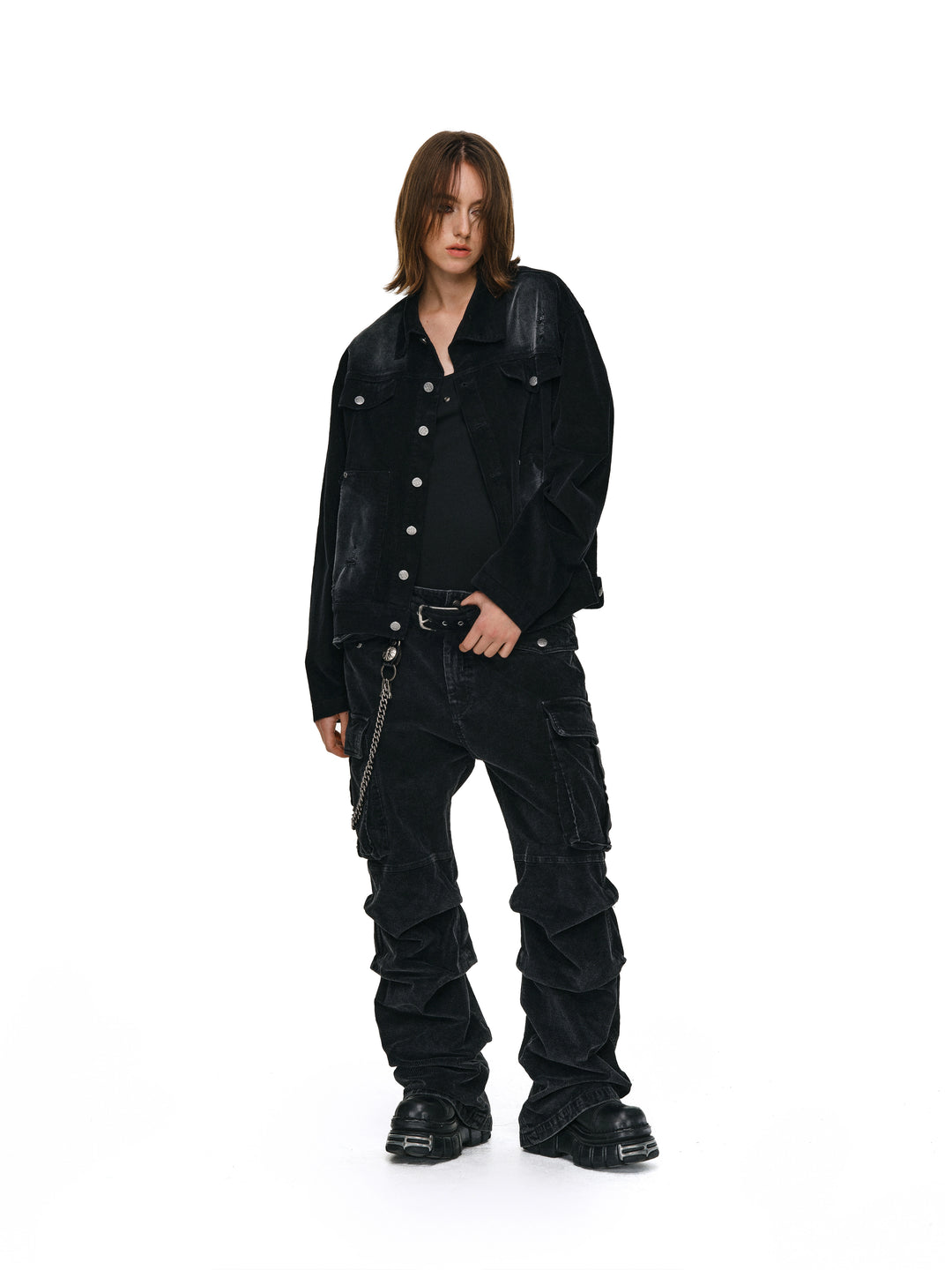 ANTIDOTE Distressed Washed Corduroy Work Jacket | Face 3 Face