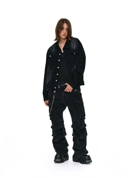 ANTIDOTE Distressed Washed Corduroy Work Jacket | Face 3 Face