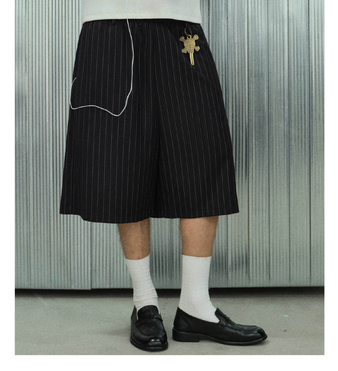 S45 Jacquard Stripe Baggy Suit Shorts