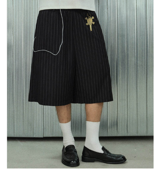 S45 Jacquard Stripe Baggy Suit Shorts