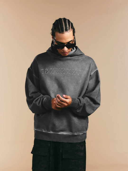 1807 Angel Printed Washed Ash Hoodie | Face 3 Face