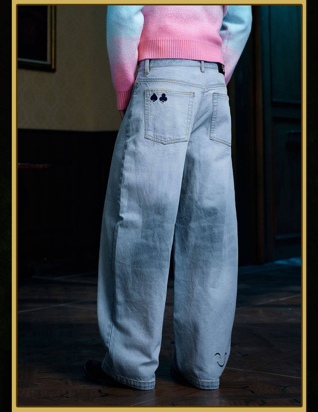 MEDM × HUNTER×HUNTER Hisoka Star and Teardrop Patch Washed Jeans
