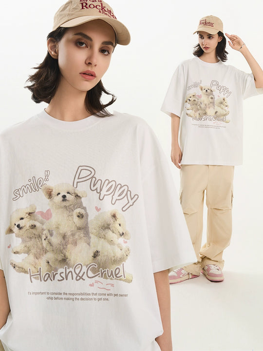 Harsh and Cruel Cute Puppy Print Tee