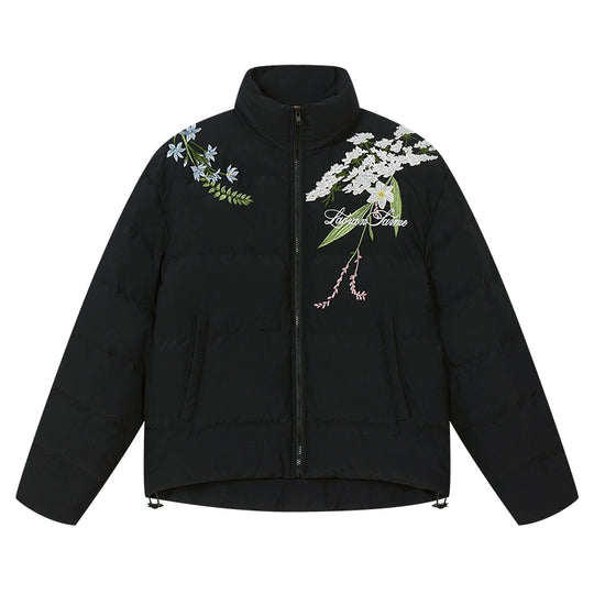 Harsh and Cruel Classic Flower Embroidery Puffer Jacket | Face 3 Face