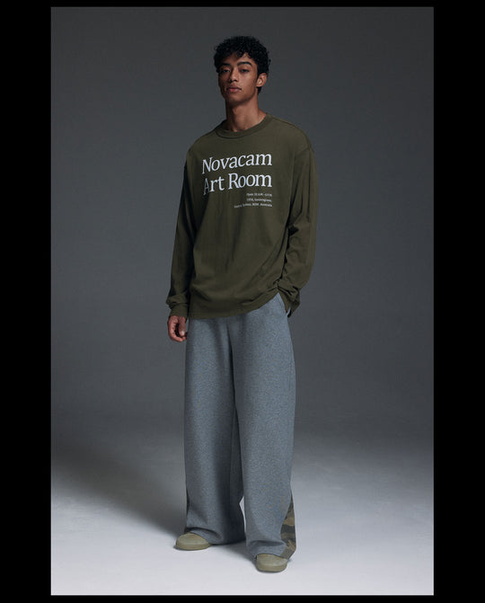 NOVACAM Novacam Art Room Backstitching Frayed Long Sleeve Tee | Face 3 Face