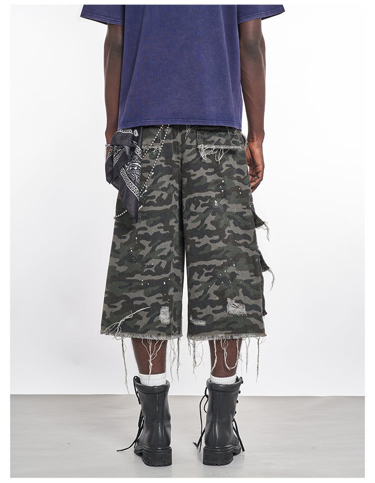 F3F Select Camouflage Splash Ink Utility Baggy Shorts | Face 3 Face