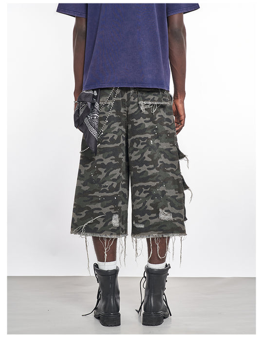 F3F Select Camouflage Splash Ink Utility Baggy Shorts | Face 3 Face