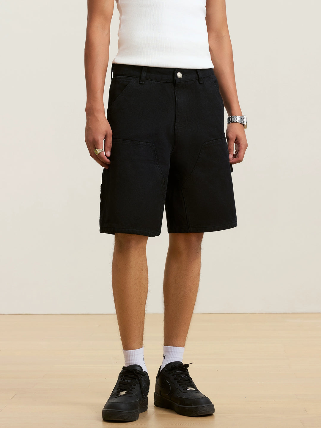 Small Town Kid Washed Double Knee Shorts | Face 3 Face