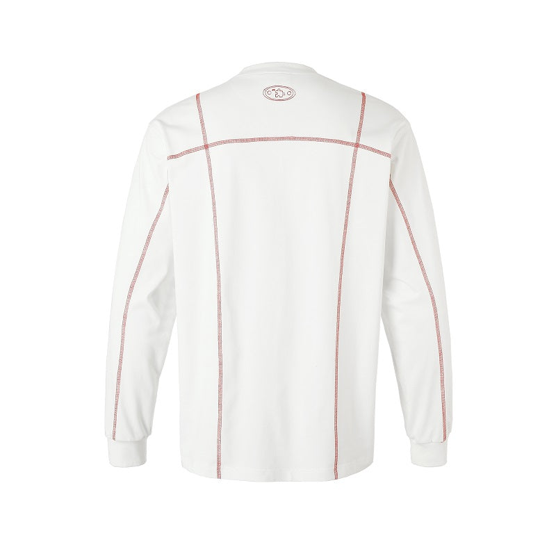 YADcrew Decorative Line Functional Long Sleeve Tee