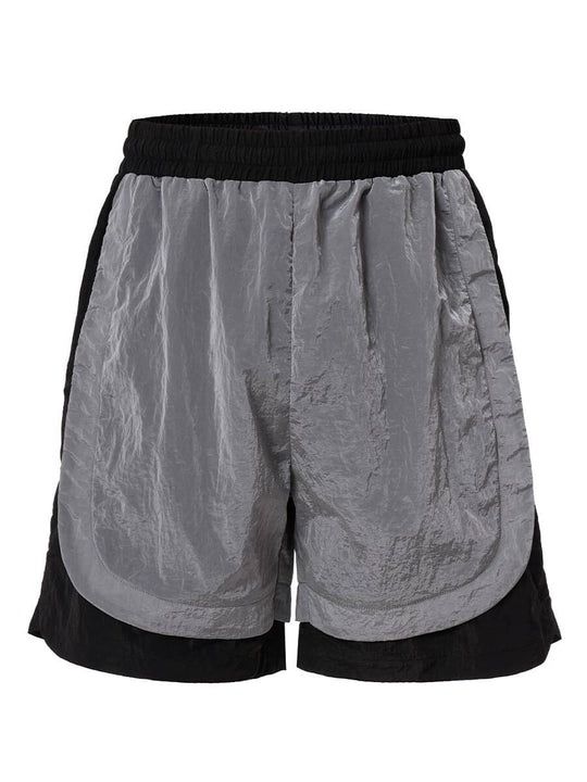 F2CE Metallic Nylon Patchwork Shorts | Face 3 Face