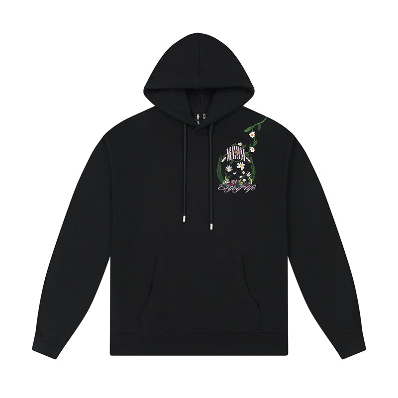 MEDM Embroidered Flowers Hoodie