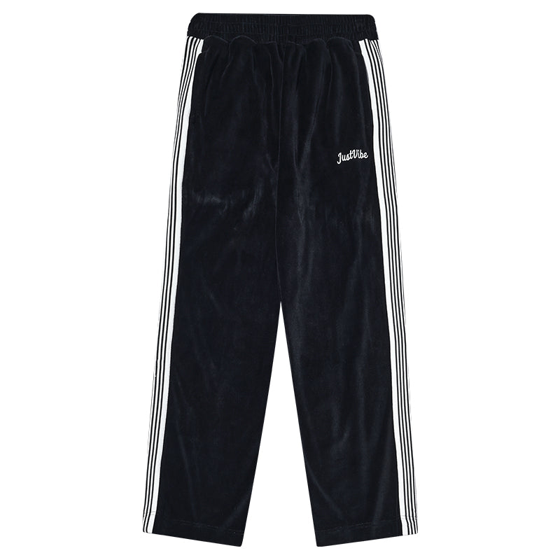 JUST VIBE Velvet Side Stripe Track Pants | Face 3 Face