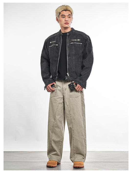 F3F Select Metal Decoration Washed Denim Jacket | Face 3 Face