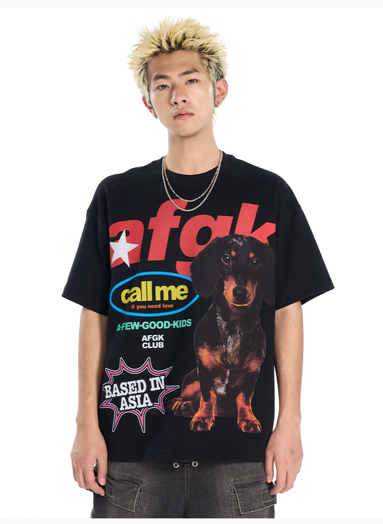 AFGK Dachshund Digital Print Tee | Face 3 Face