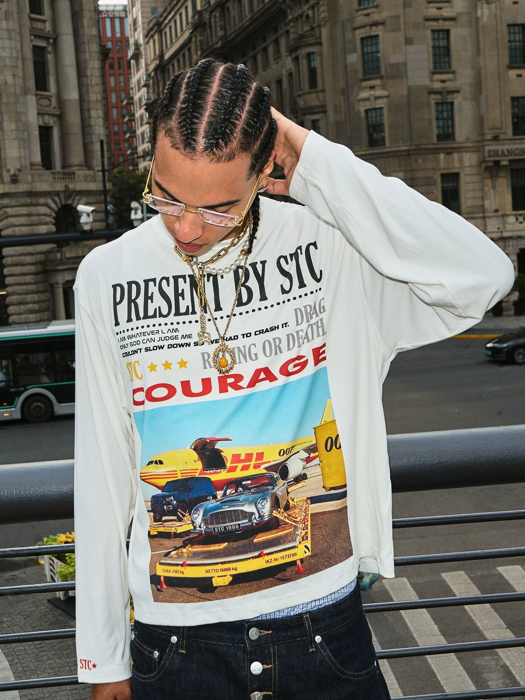 STEEPC Vintage Photo Print Long Sleeve Tee | Face 3 Face