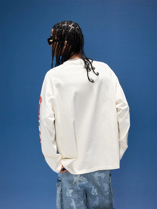 1807 Graffiti Heart Printed Long Sleeve Tee | Face 3 Face