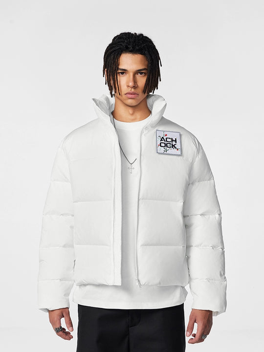 Puffer Jacket | Achock Basic Velcro Embroidered Puffer Jacket | Face 3 Face