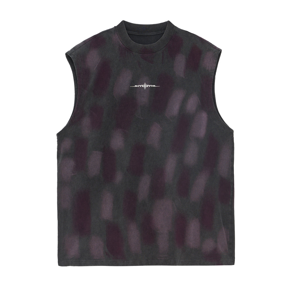 JHYQ Washed Old Worn Spots Dye Sleeveless Tee