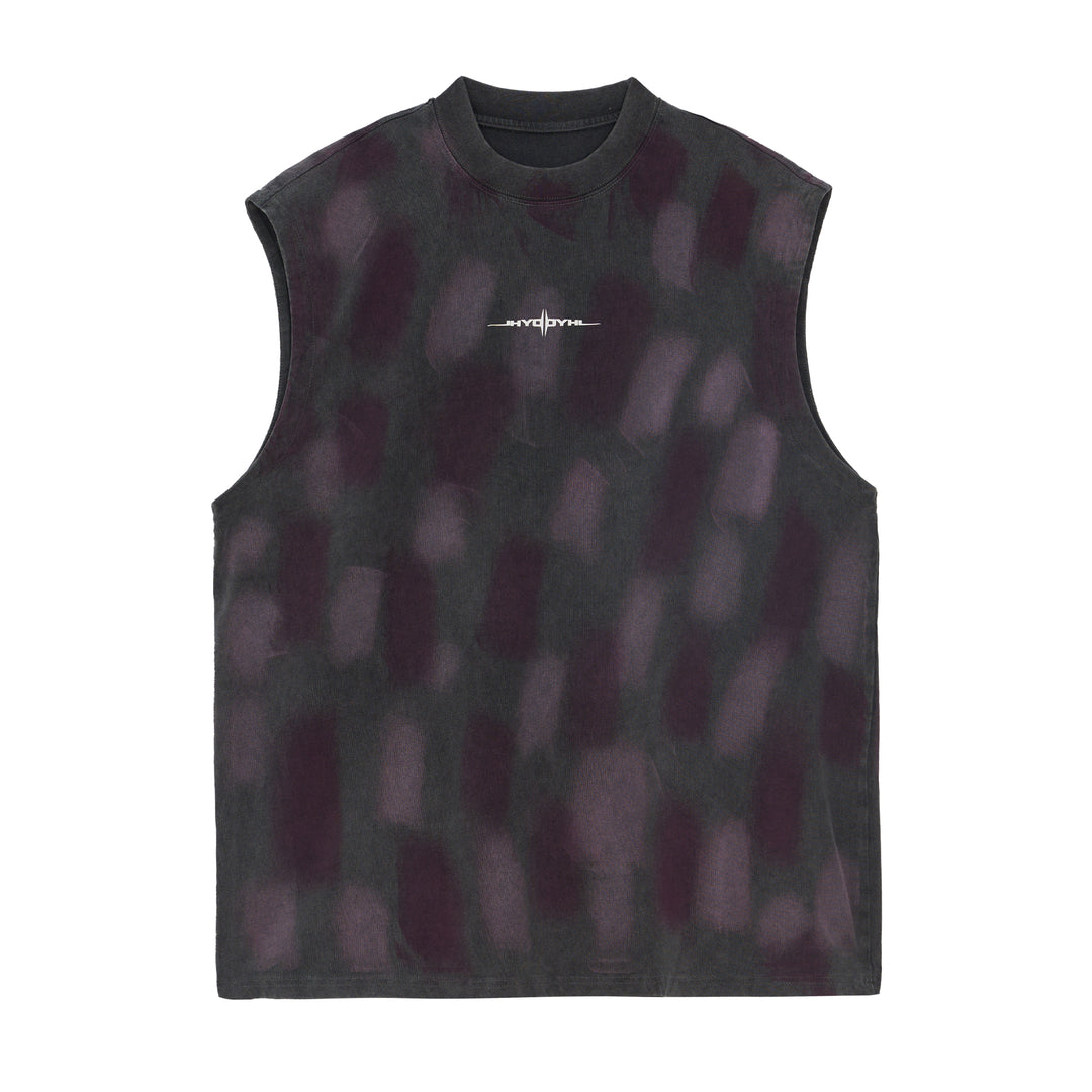 JHYQ Washed Old Worn Spots Dye Sleeveless Tee