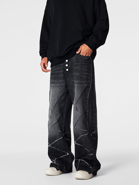 Achock Washed Wave Baggy Jeans | Face 3 Face