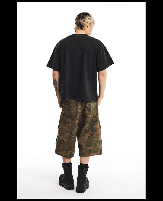 NOVACAM ACE JAM Vintage Washed Black Stitch Tee | Face 3 Face