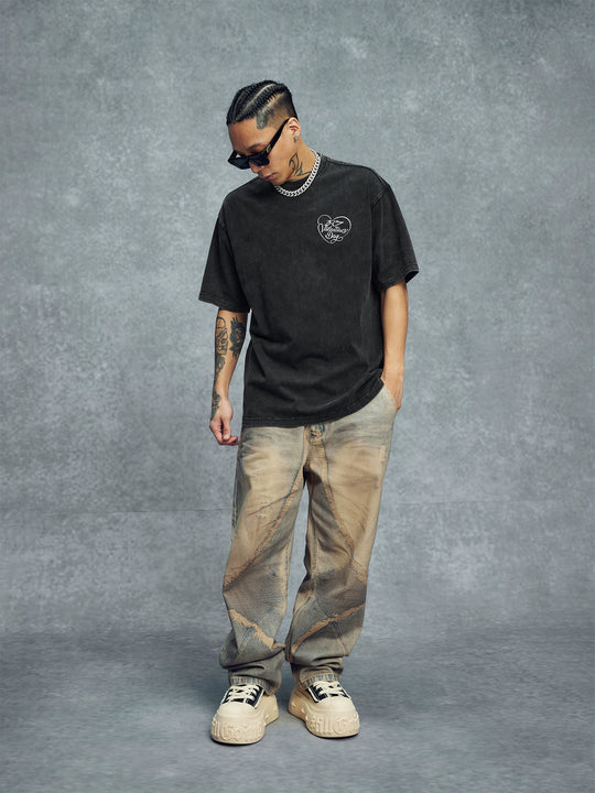 1807 Love Letter Dove Washed Tee | Face 3 Face