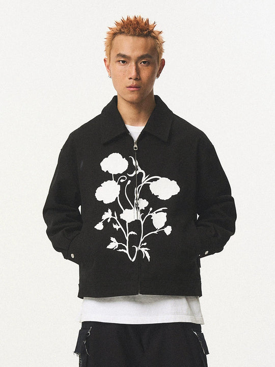 EMPTY REFERENCE Silk Print White Floral Swing Jacket | Face 3 Face