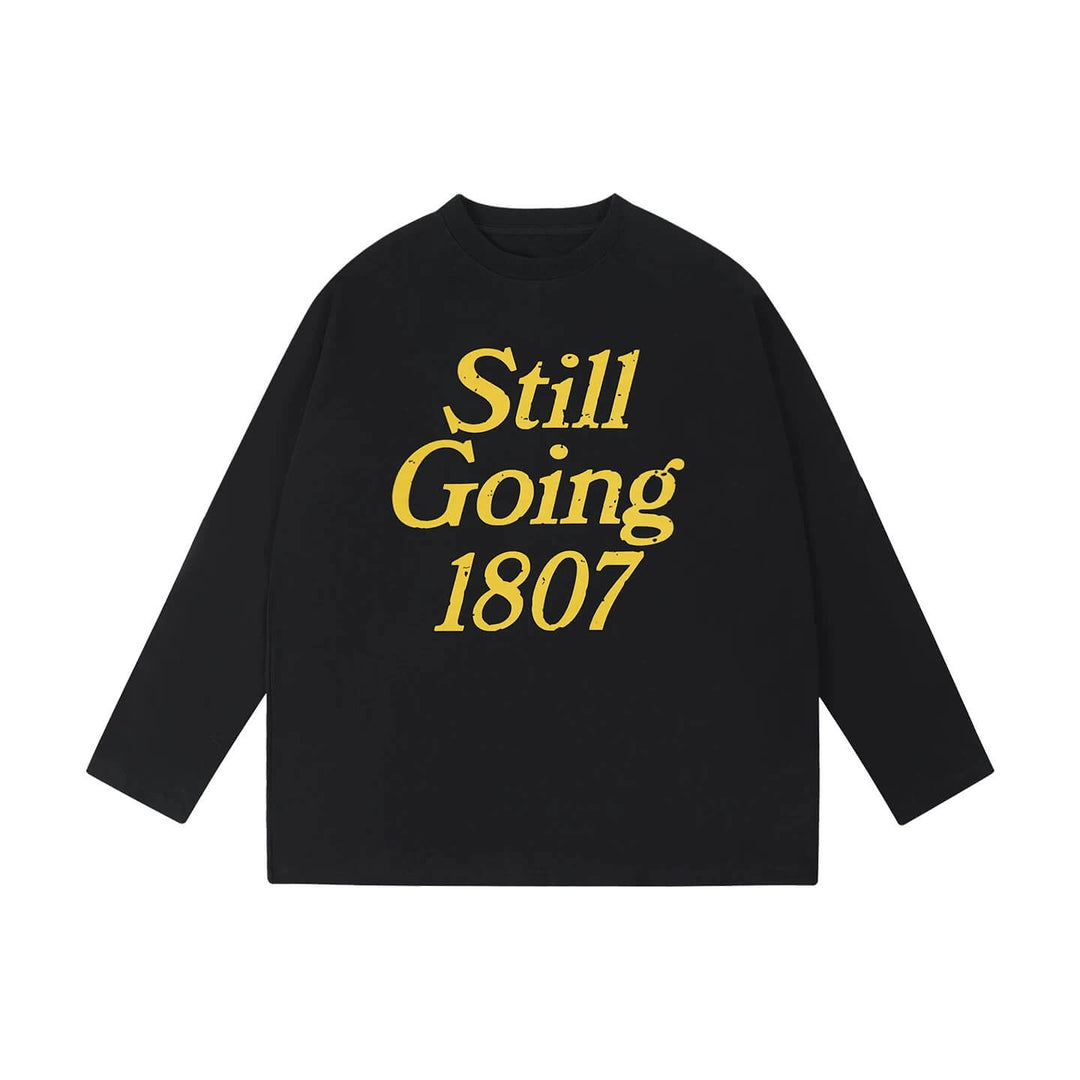 1807 STILLGOING Vintage Flocked Print Long Sleeve Tee | Face 3 Face