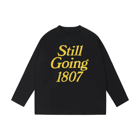 1807 STILLGOING Vintage Flocked Print Long Sleeve Tee | Face 3 Face