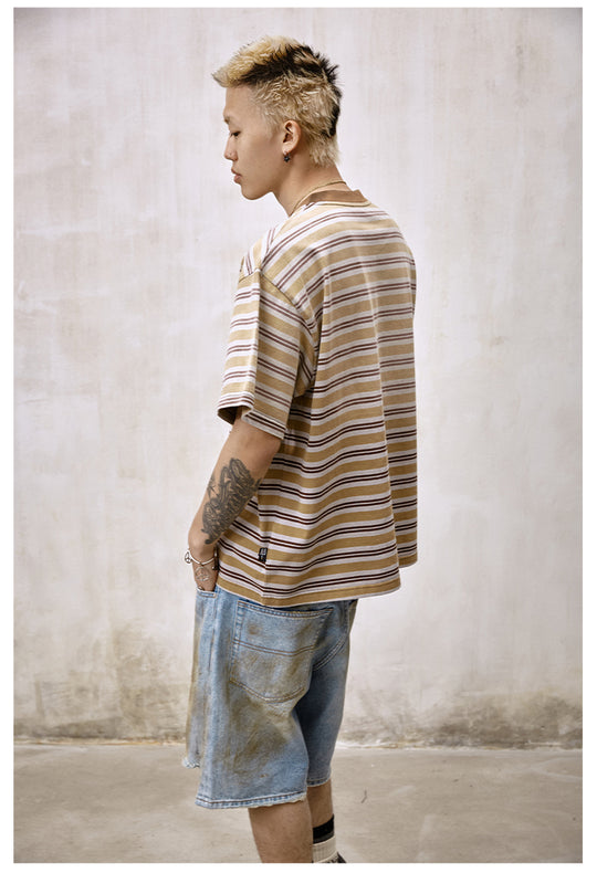 Remedy Washed Striped Star Print Tee | Face 3 Face