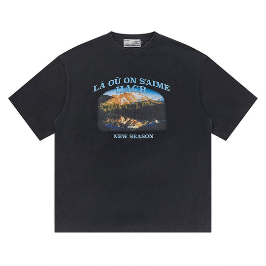 Harsh and Cruel Washed Printed Mountain Tee