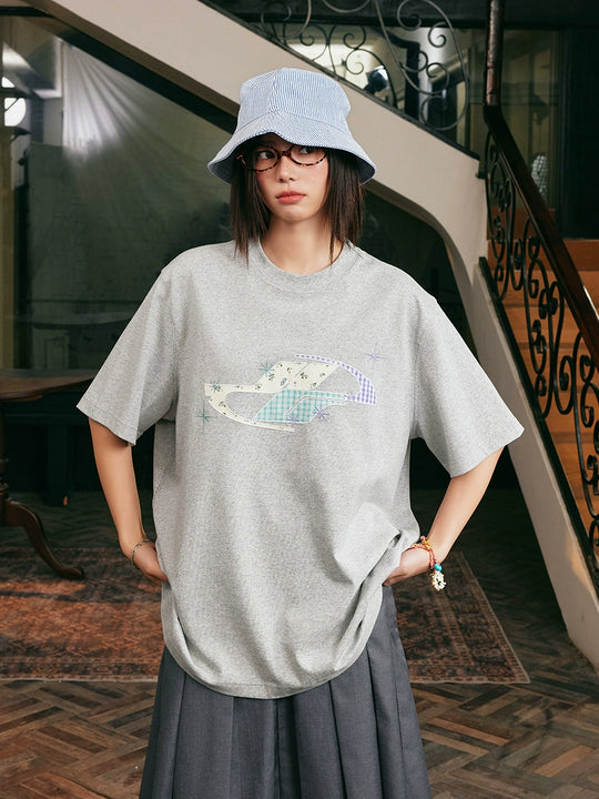 Harsh and Cruel HCAR Floral Plaid Patch Embroidered Tee | Face 3 Face