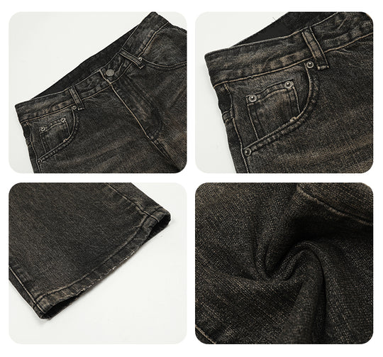 F3F Select Washed Black Gray Multi Hole Jeans | Face 3 Face