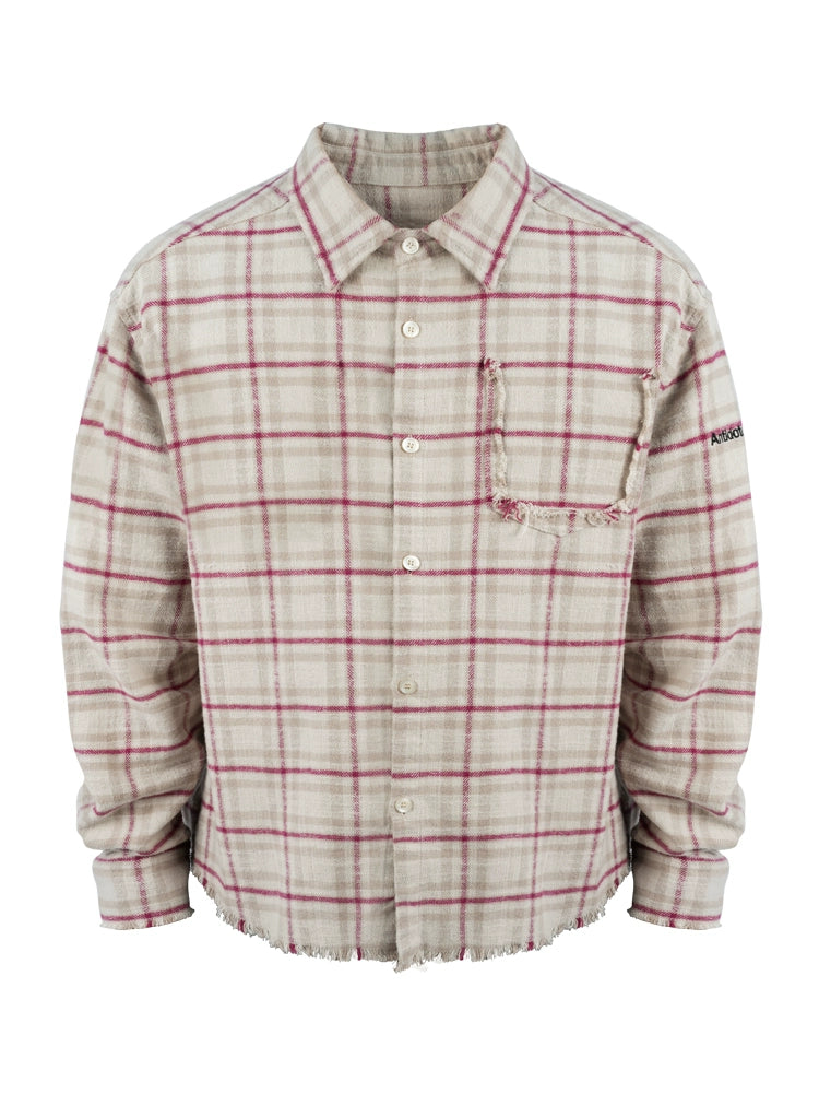 ANTIDOTE Destroyed Plaid Long-Sleeve Shirt | Face 3 Face