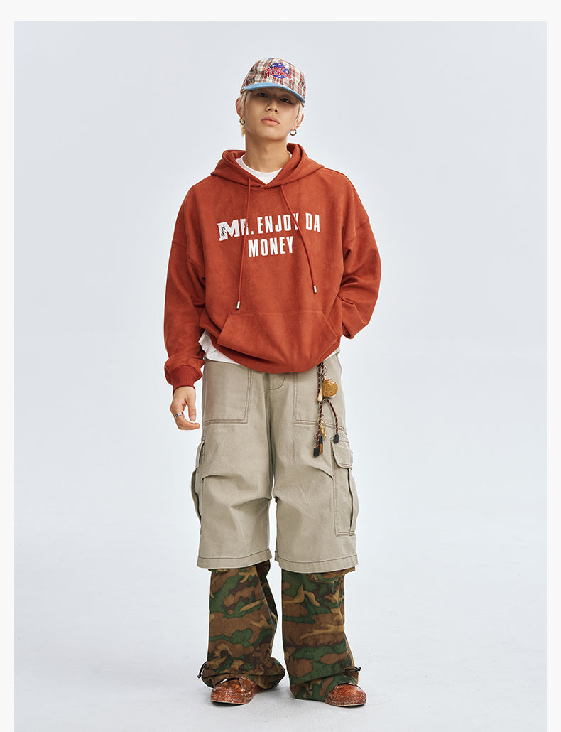 MEDM Basic Letter Logo Suede Hoodie | Face 3 Face