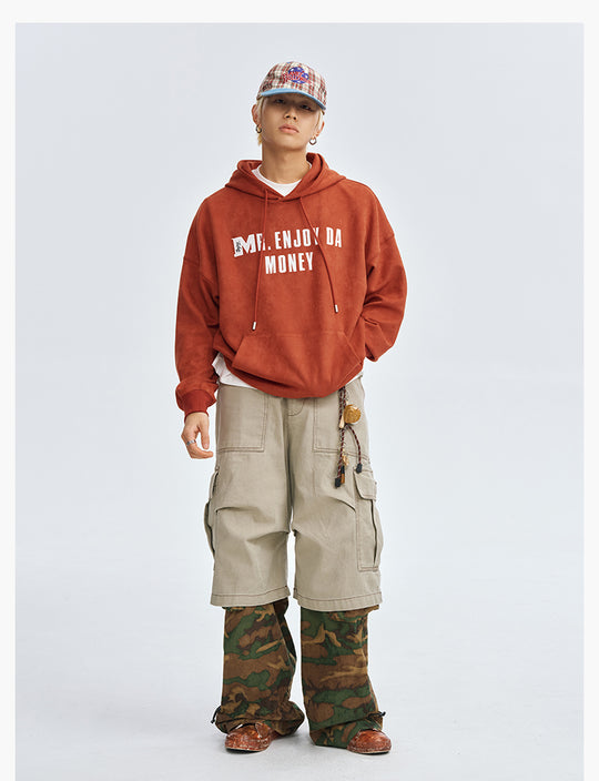 MEDM Basic Letter Logo Suede Hoodie | Face 3 Face