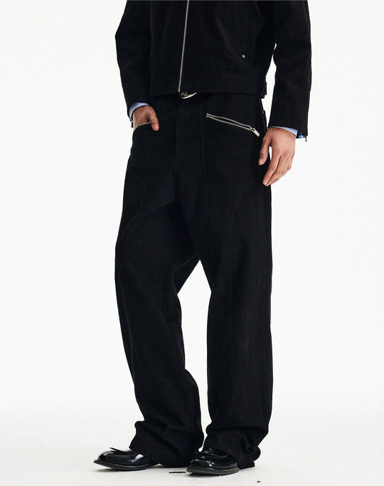 MEDM Structured Zip Pocket Work Pants | Face 3 Face