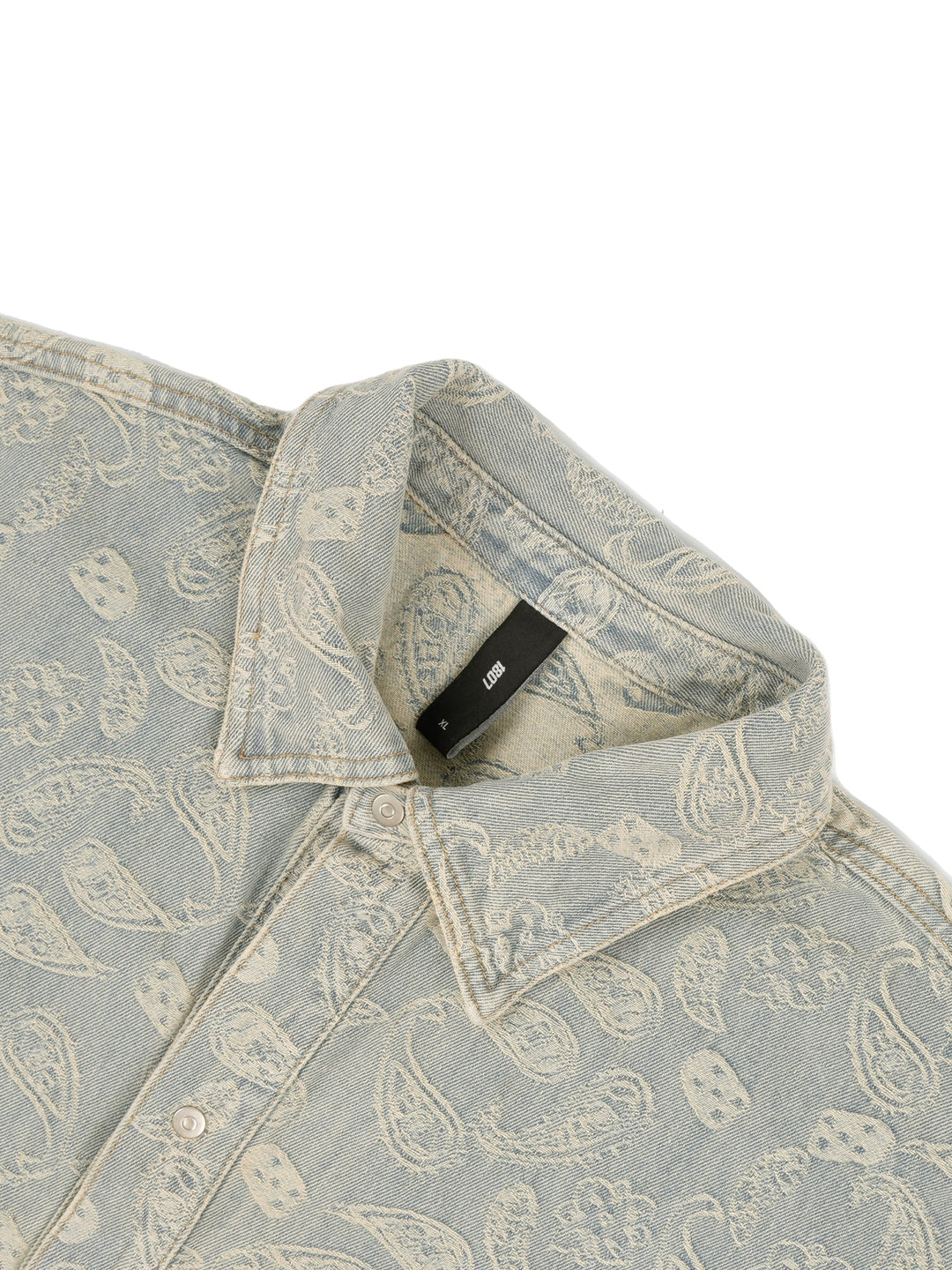 1807 Paisley Washed Denim Short Sleeve Shirt | Face 3 Face