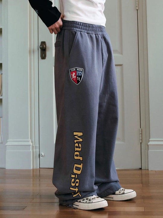 MEDM Embroidered Patch Washed Baggy Sweatpants | Face 3 Face