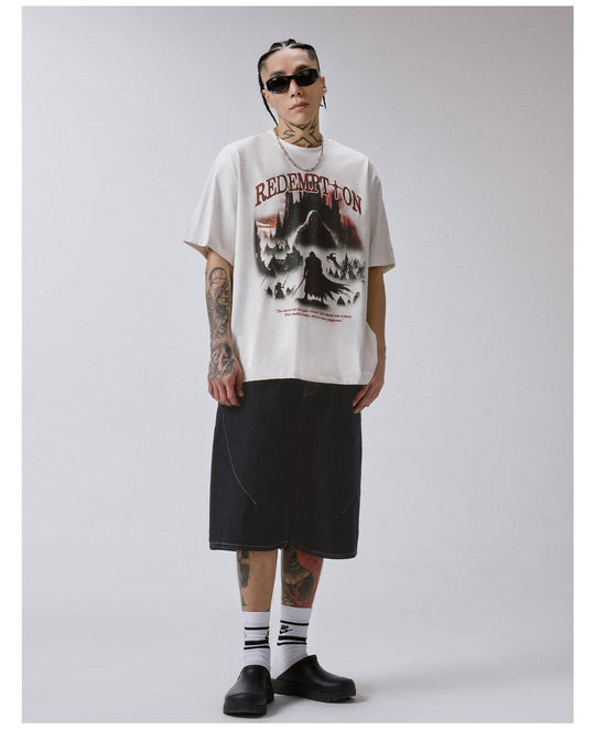 F2CE Plaid Pocket Patchwork Denim Baggy Shorts | Face 3 Face