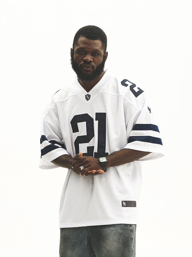 UNTILWERICH Mesh Quilting Embroidered Hockey Jersey | Face 3 Face